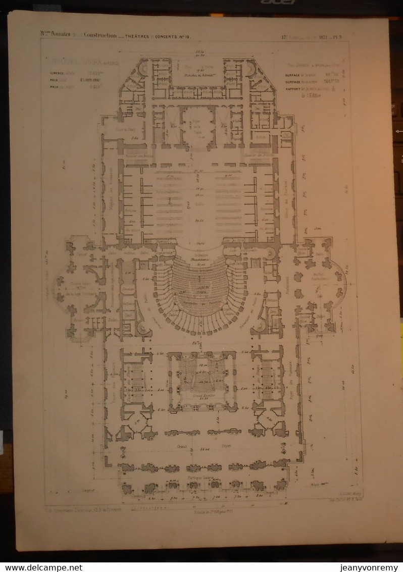 Plan Du Nouvel Opéra De Paris.1871. - Other Plans