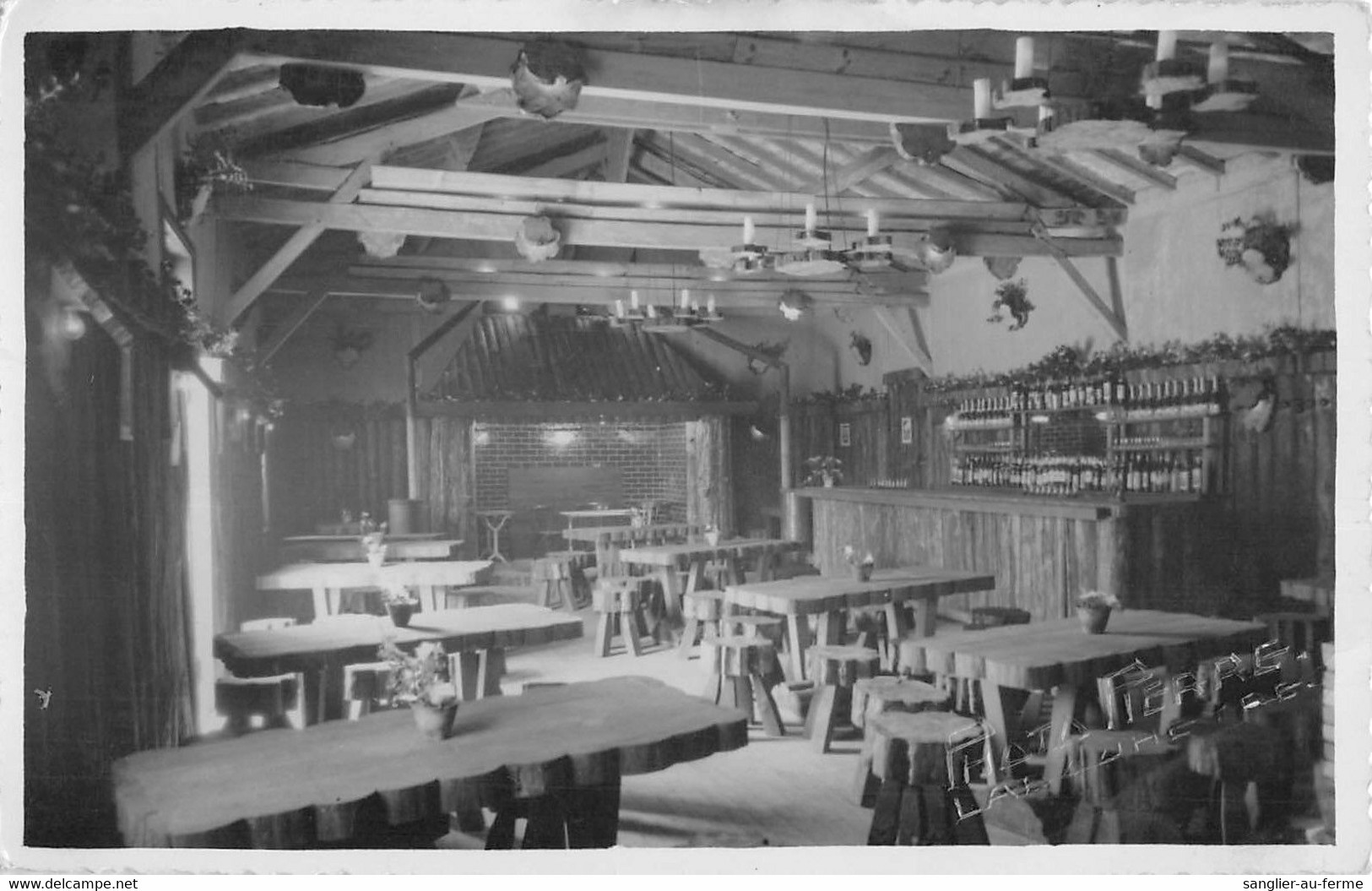 CPA 40 LABOUHEYRE CARTE PHOTO CAFE DU CENTRE - Andere & Zonder Classificatie