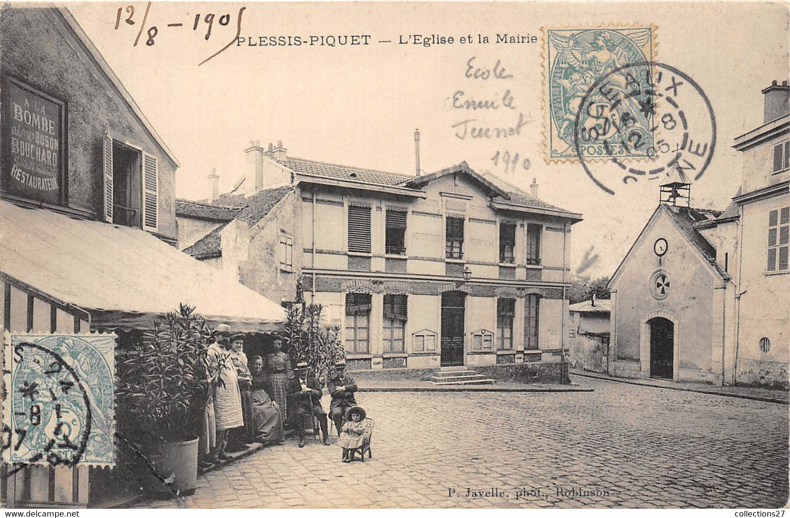 92-PLESSIS-PIQUET- L'EGLISE ET LA MAIRIE ( VOIR ECOLE EMILE JEUNET 1911 ) - Le Plessis Robinson