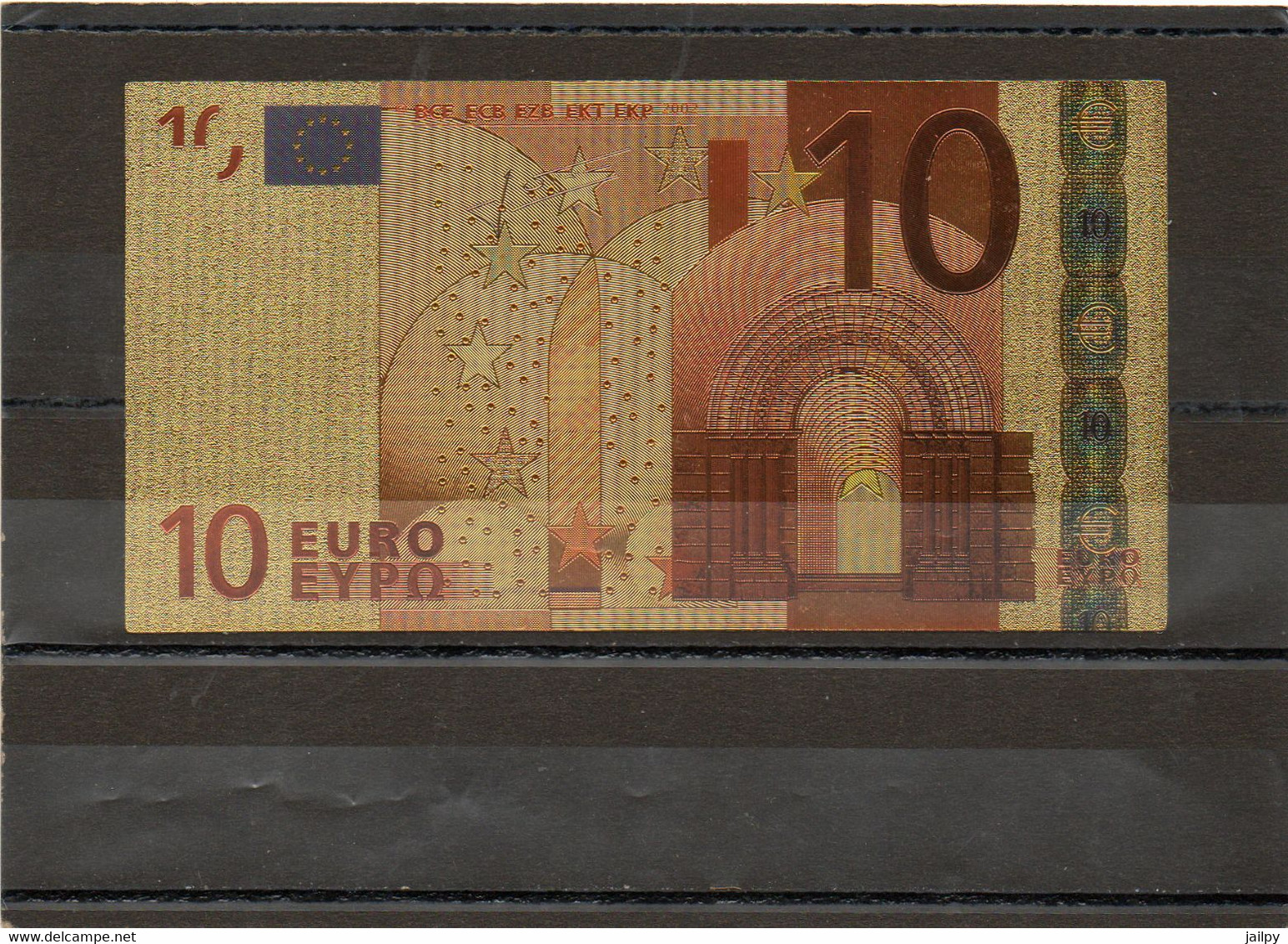 FRANCE    Billet De 10 Euros   En Polymère Plaqué Or  Série 2002 - Ficción & Especímenes