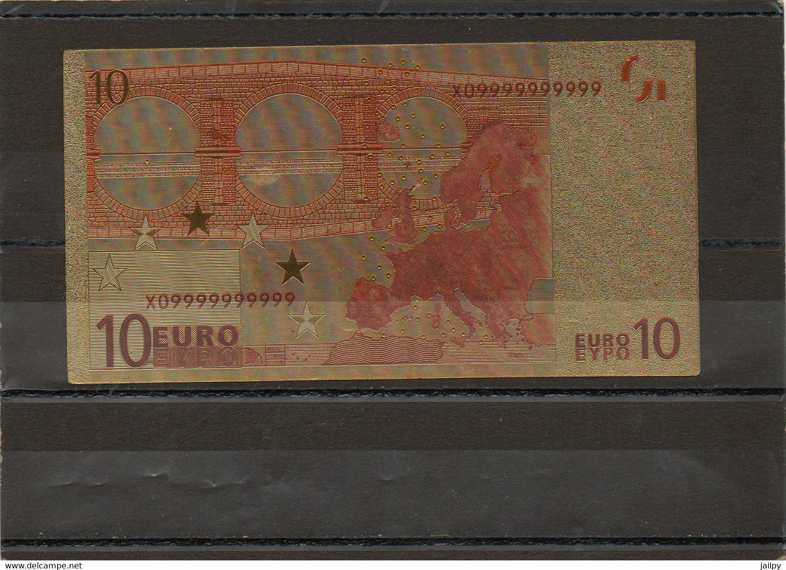 FRANCE    Billet De 10 Euros   En Polymère Plaqué Or  Série 2002 - Fiktive & Specimen
