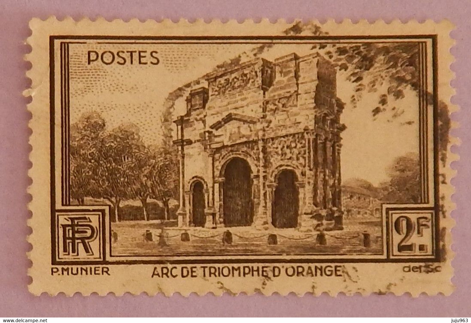 FRANCE YT 389 OBLITERE "ARC DE TRIOMPHE D ORANGE" ANNÉE 1938 - Used Stamps