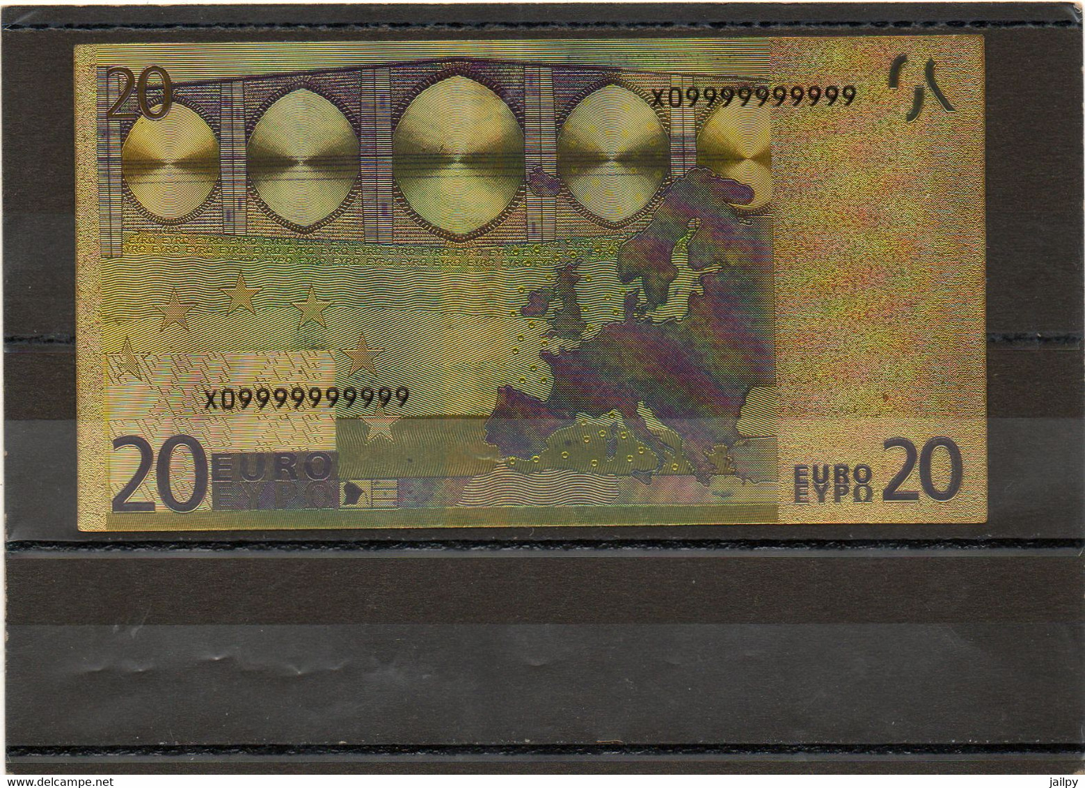 FRANCE    Billet De 20 Euros   En Polymère Plaqué Or  Série 2002 - Fictifs & Spécimens