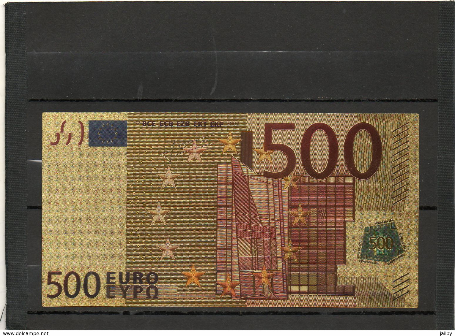 FRANCE    Billet De 500 Euros   En Polymère Plaqué Or  Série 2002 - Fictifs & Spécimens