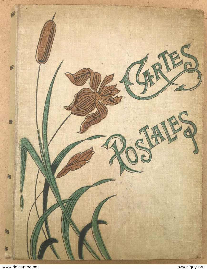 ALBUM ANCIEN POUR CARTES POSTALES ANCIENNES - DECOR IRIS ET ROSEAU - Unclassified