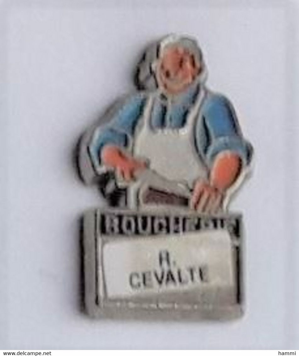 D172 Pin's Boucherie Cévalte Attignéville VOSGES COUTEAU Achat Immédiat - Alimentation