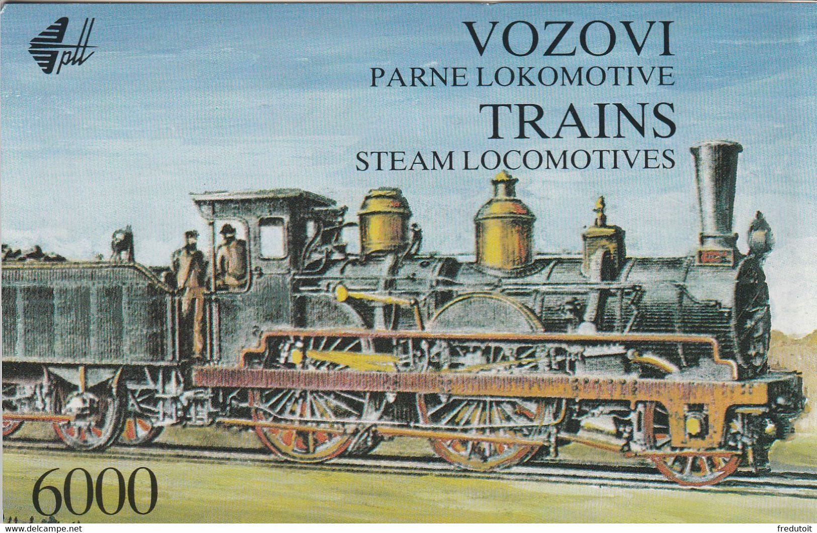 YOUGOSLAVIE - CARNET N°2412/7 ** (1992) Locomotives à Vapeur - Cuadernillos