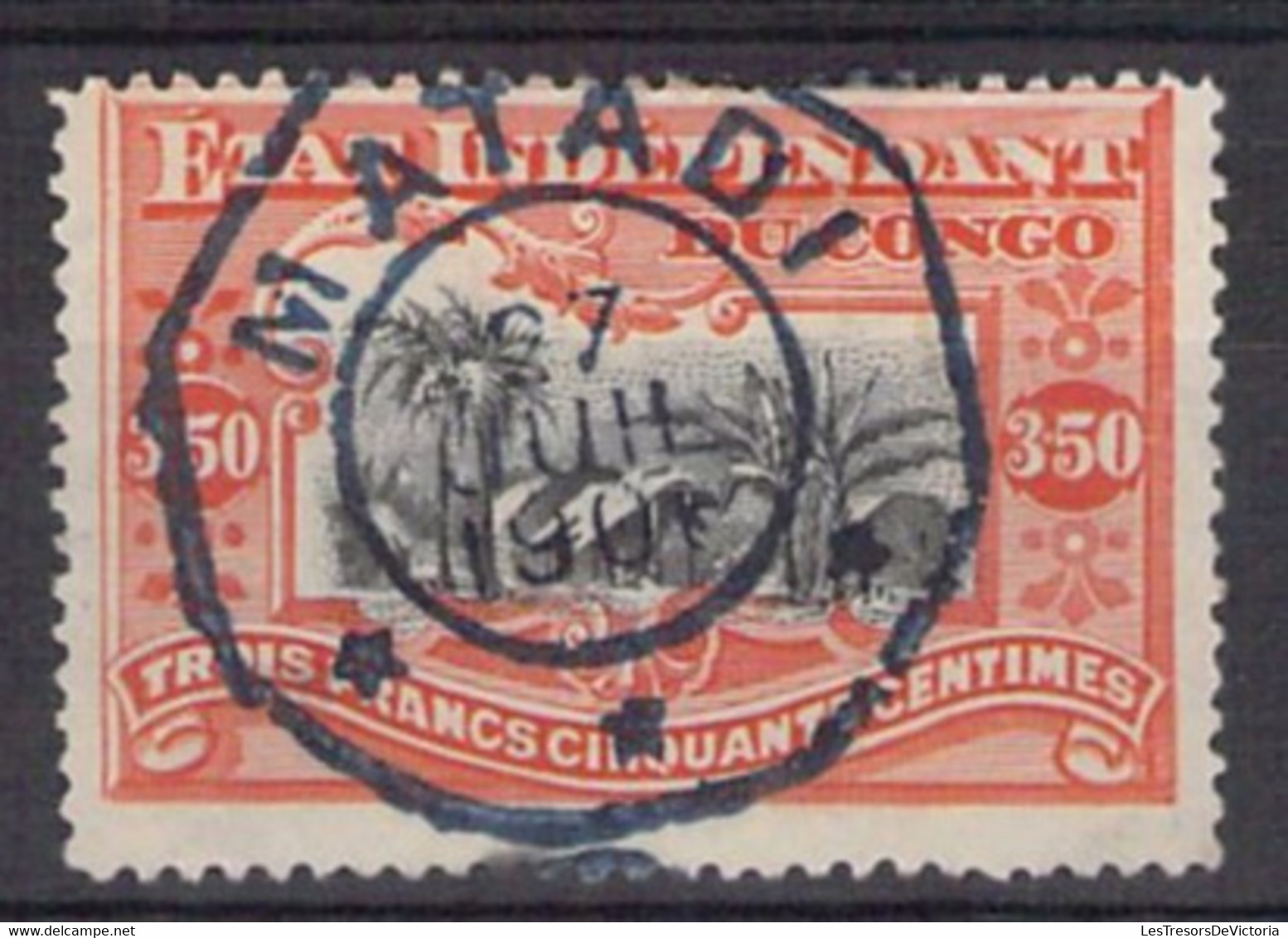COB 27 Oblit.  - Etat Indépendant Du Congo - 1894 - Cote 210 COB 2022 - 3F50 Vermillon - 1894-1923 Mols: Used