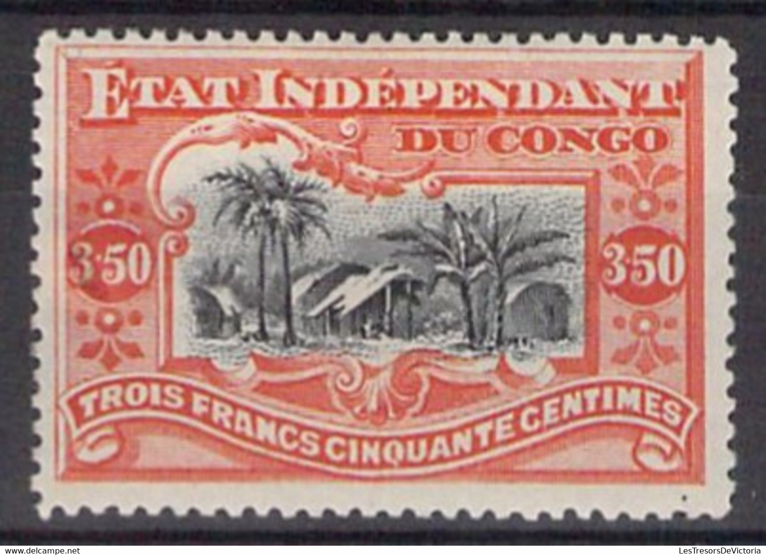 COB 27 *  - Etat Indépendant Du Congo - 1894 - Cote 260 COB 2022 - 3F50 Vermillon - Nuevos