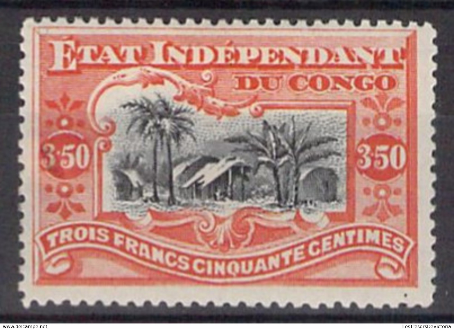 COB 27 *  - Etat Indépendant Du Congo - 1894 - Cote 260 COB 2022 - 3F50 Vermillon - Neufs