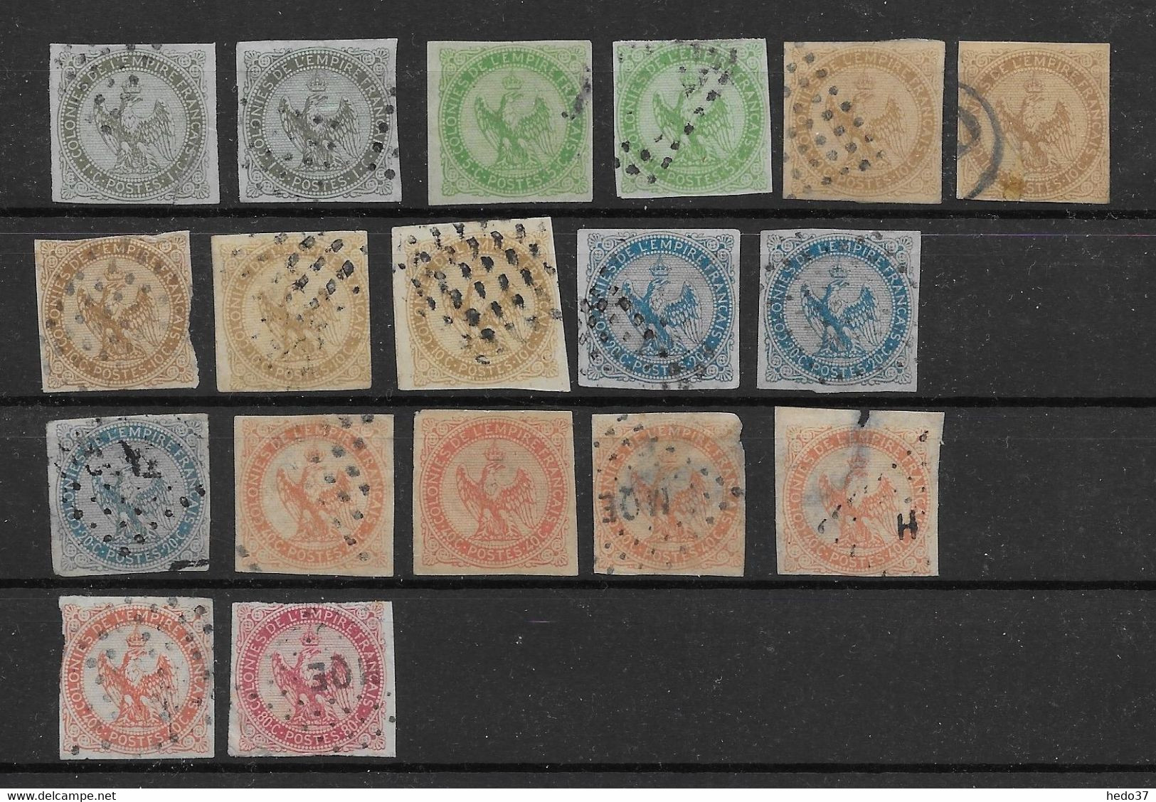 Colonies Générales - Type Aigles - Ensemble De Timbres Avec Défauts - Keizerarend