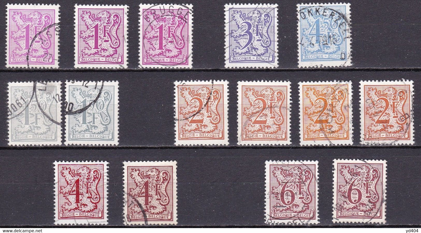 BE070 – BELGIQUE - BELGIUM – 1979-85 – NUMERAL VALUE ON LION – COB # 1902→2159 USED - 1977-1985 Figuras De Leones