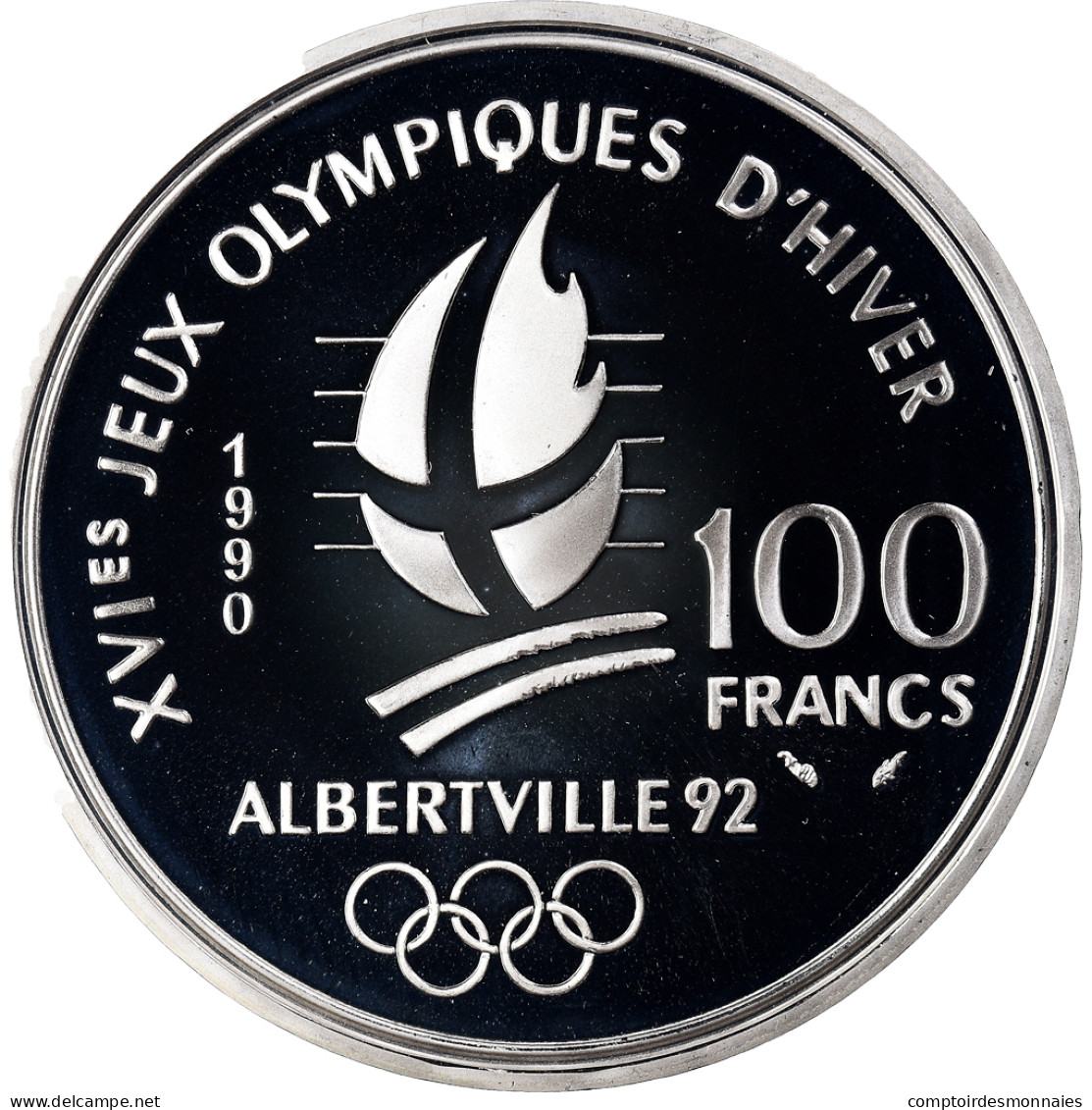 Monnaie, France, Albertville 92, Bobsleigh, 100 Francs, 1990, Paris, Proof, FDC - Probedrucke