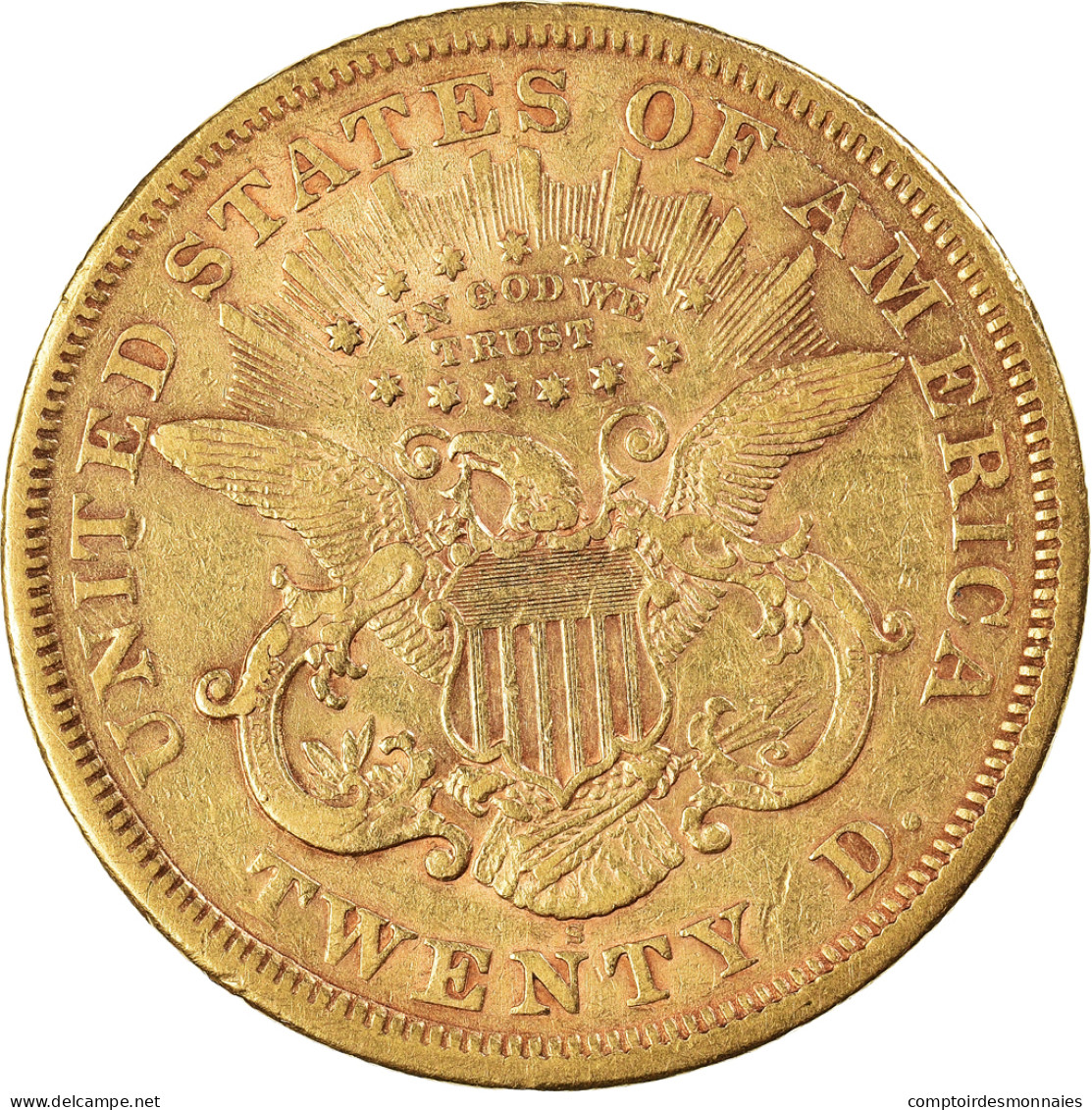 Monnaie, États-Unis, Liberty Head, $20, Double Eagle, 1869, U.S. Mint, San - 20$ - Double Eagles - 1877-1901: Coronet Head