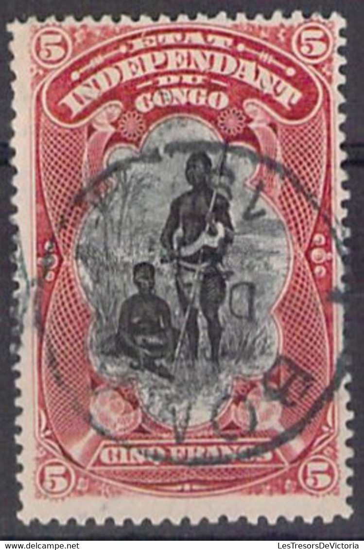 COB 28 Oblit.  -  Etat Indépendant Du Congo  - 1894 - Cote 55 COB 2022 - 5F Carmin - Usati