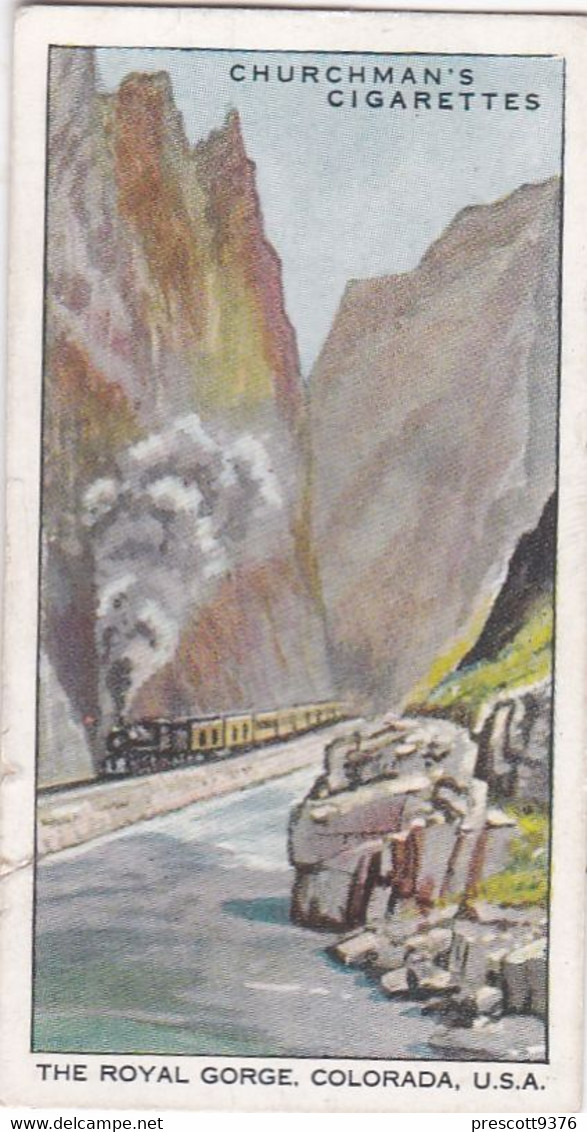 Wonderful Railway Travel, 1937 - 49 Royal Gorge, Colorado - Churchman Cigarette Card - Trains - Churchman