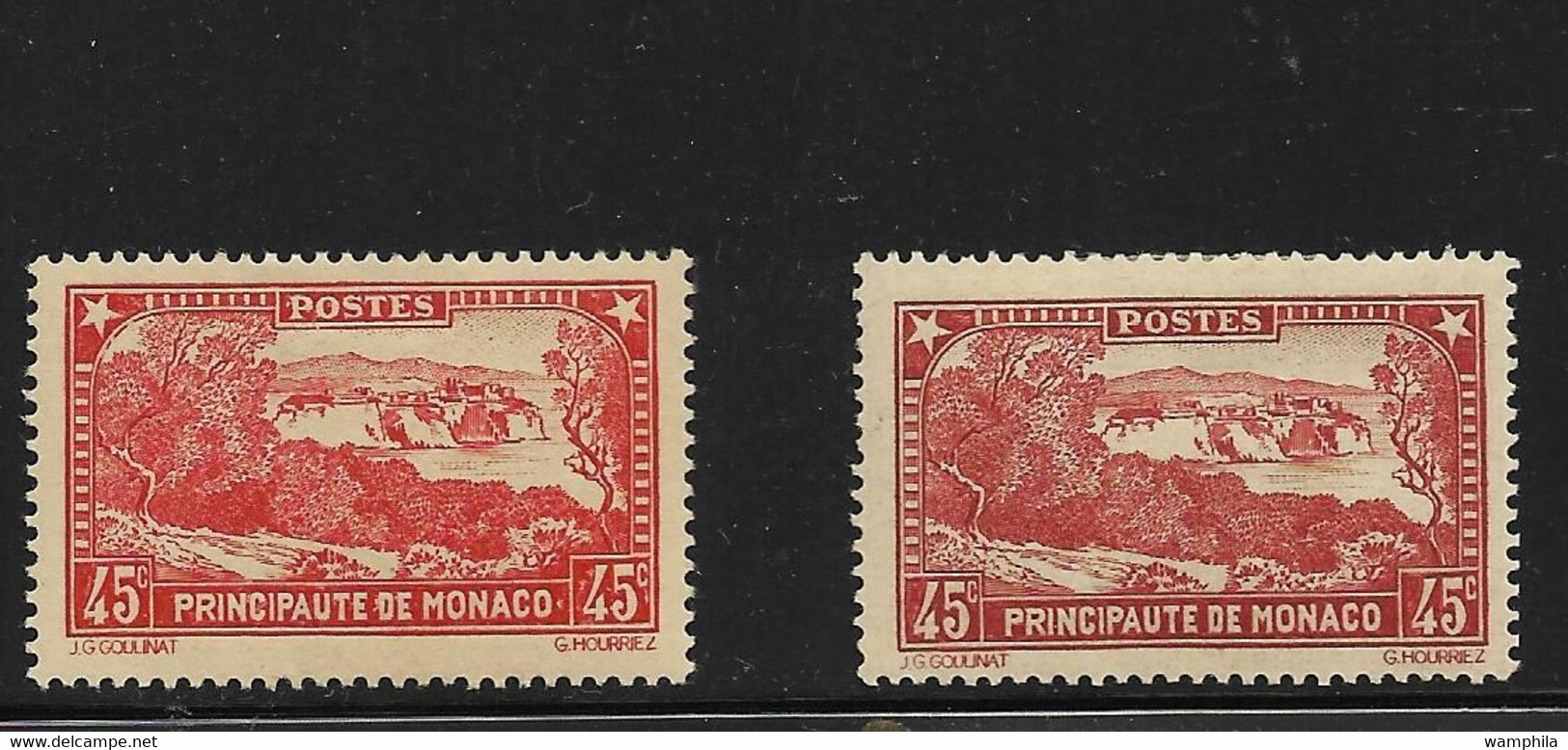 Monaco N° 123a* Variété Rouge-brique, Cote 550€ - Variétés