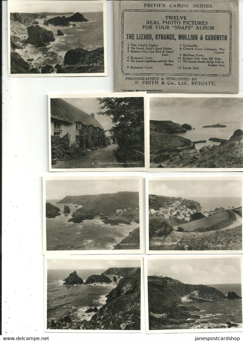 12 REAL PHOTOGRAPHIC SNAPSHOTS - THE LIZARD - KYNANCE - MULLION - CADGWITH - CORNWALL - Land's End