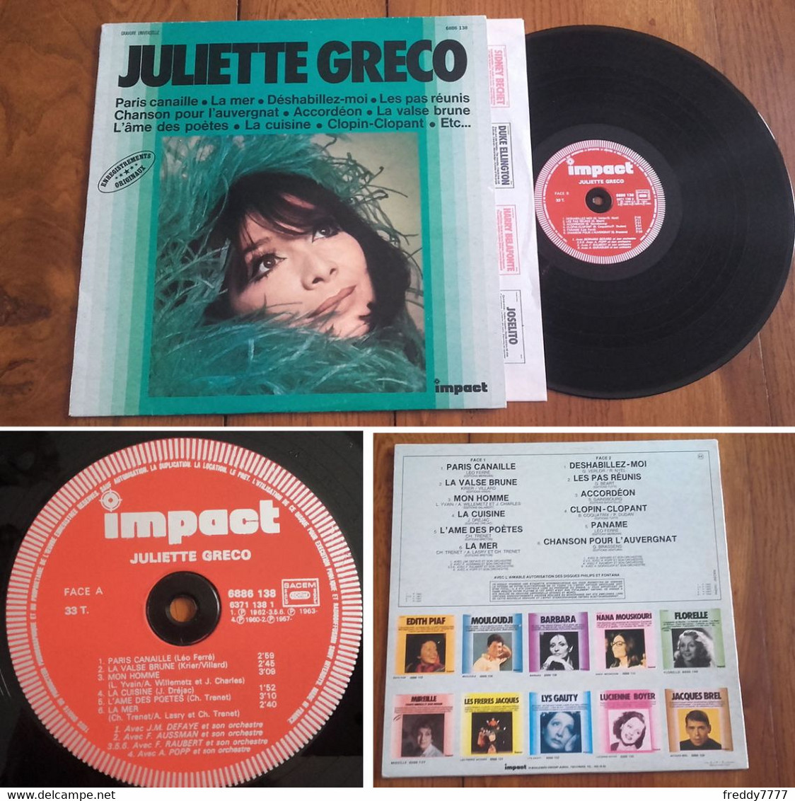 RARE French LP 33t RPM (12") JULIETTE GRECO (Serge Gainsbourg, 1976) - Collector's Editions