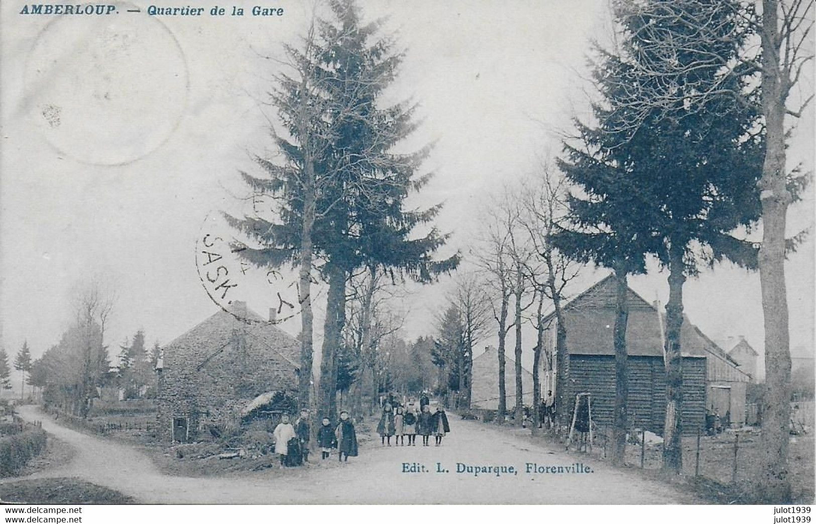 AMBERLOUP ..-- Quartier De La GARE . 191? Vers CANADA , ESTERHASY ( Melle Maria PIROT ) . Voir Verso . - Sainte-Ode