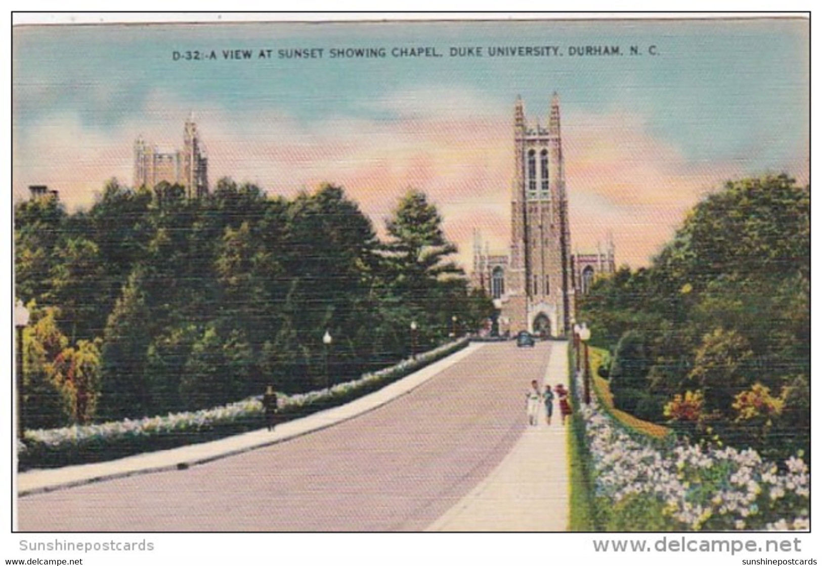 North Carolina Durham Chapel At Sunset Duke University - Durham