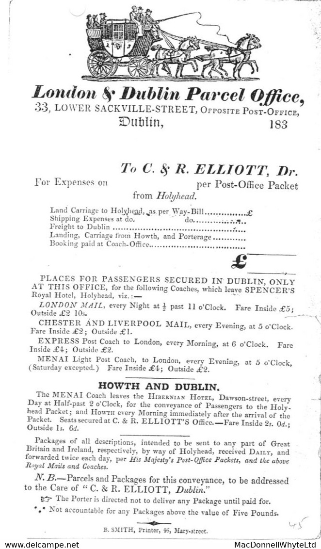 Ireland Dublin Scots Additional Halfpenny 1832 Letter Tto Edinburgh With The Distinctive "Addl 1/2" Of Dublin In Yellow - Prefilatelia
