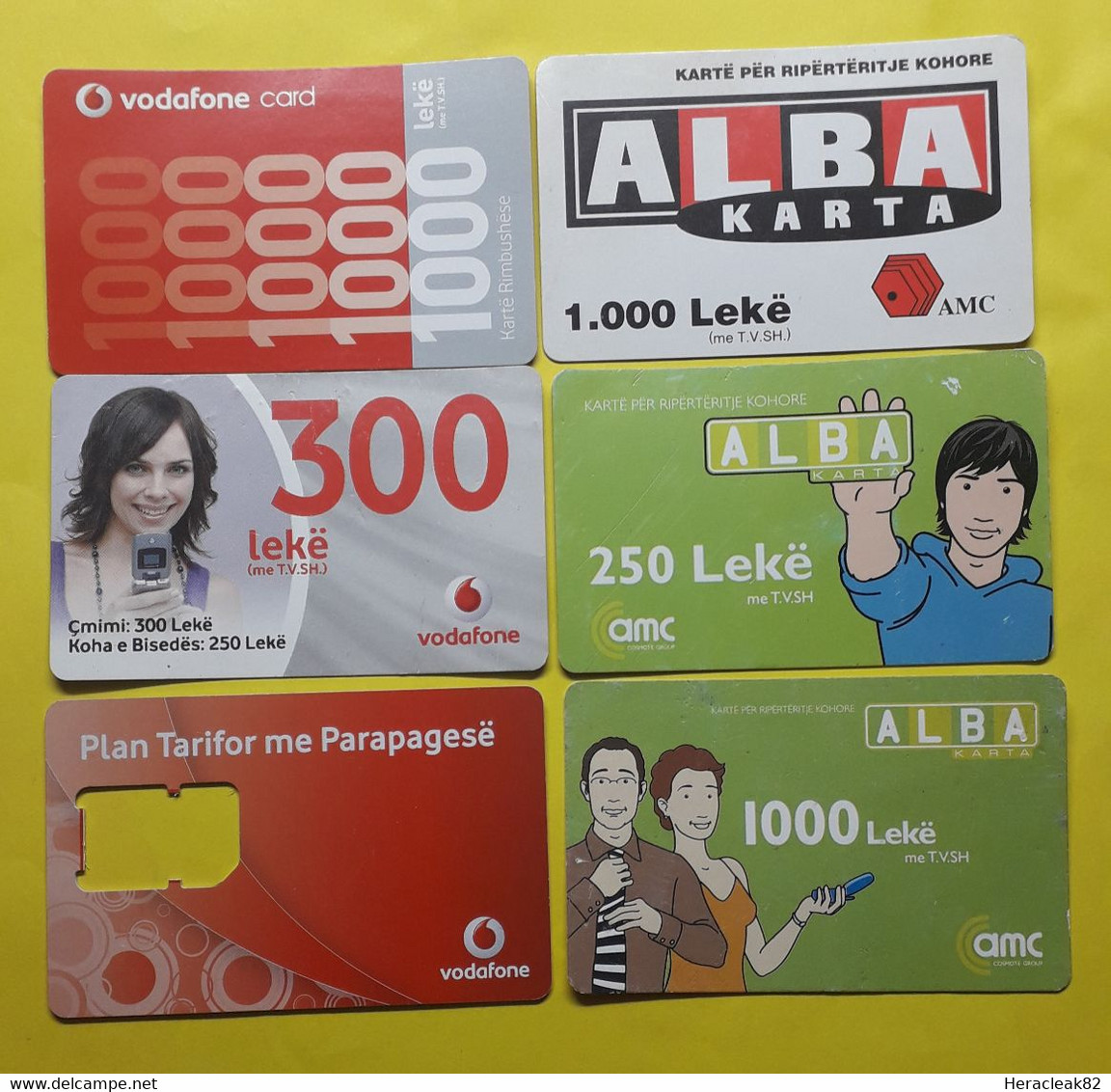 Albania Lot Of 6 Different Prepaid Phone Cards Used - Albanien