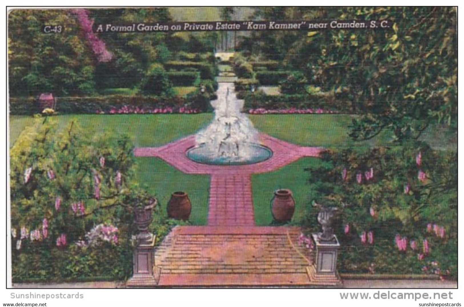 South Carolina Camden Formal Garden On Estate "Kam Kamner" - Camden