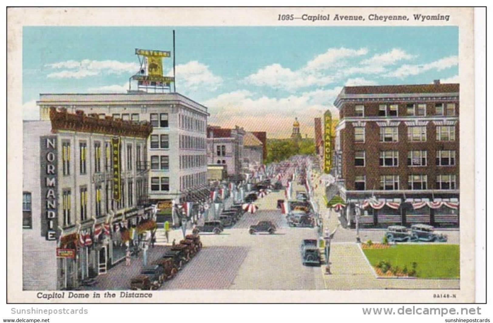 Wyoming Cheyenne Capitol Avenue With Capitol Dome In The Distance 1943 - Cheyenne