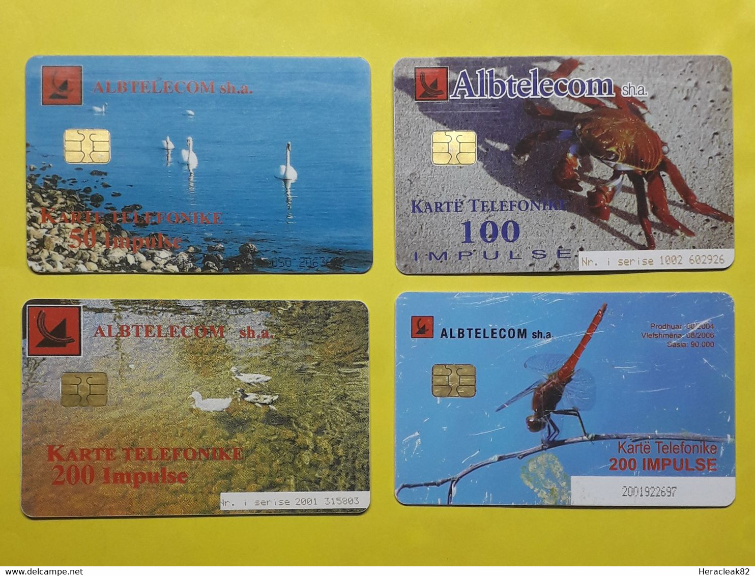 Albania Lot 4 Different Chip Phone Cards - Albania