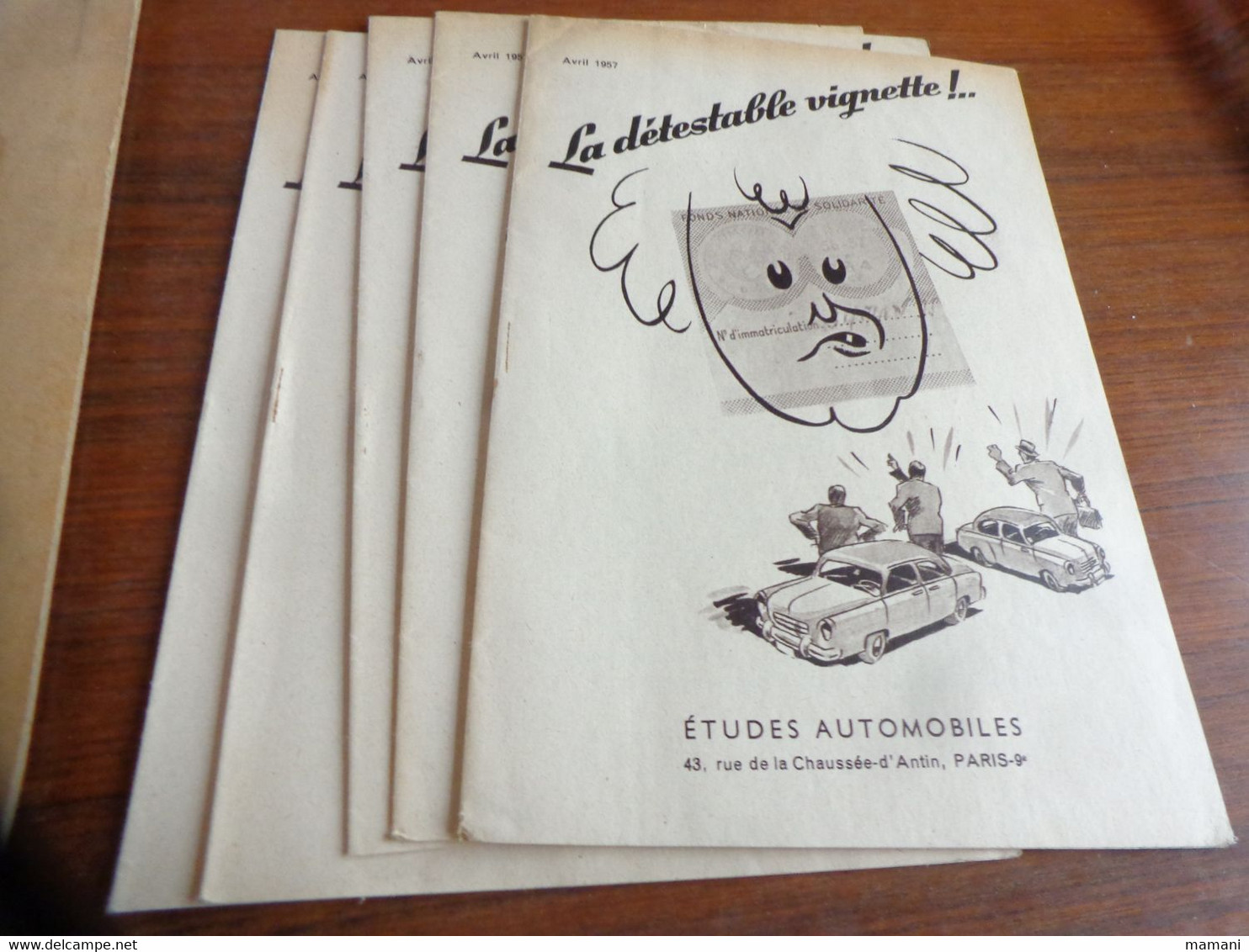 Distribution De Brochures -etudes Automobiles -SEER Paris -la Detestable Vignette - Publicités