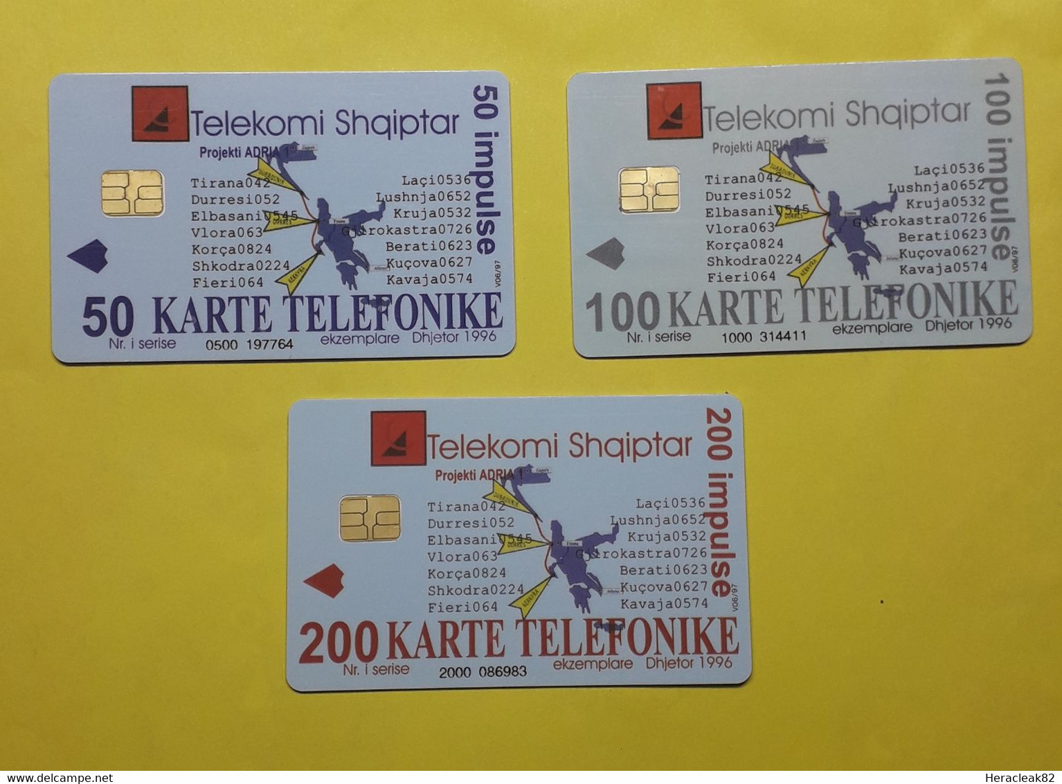 Albania Lot 3 Different Chip Phone Cards - Albania