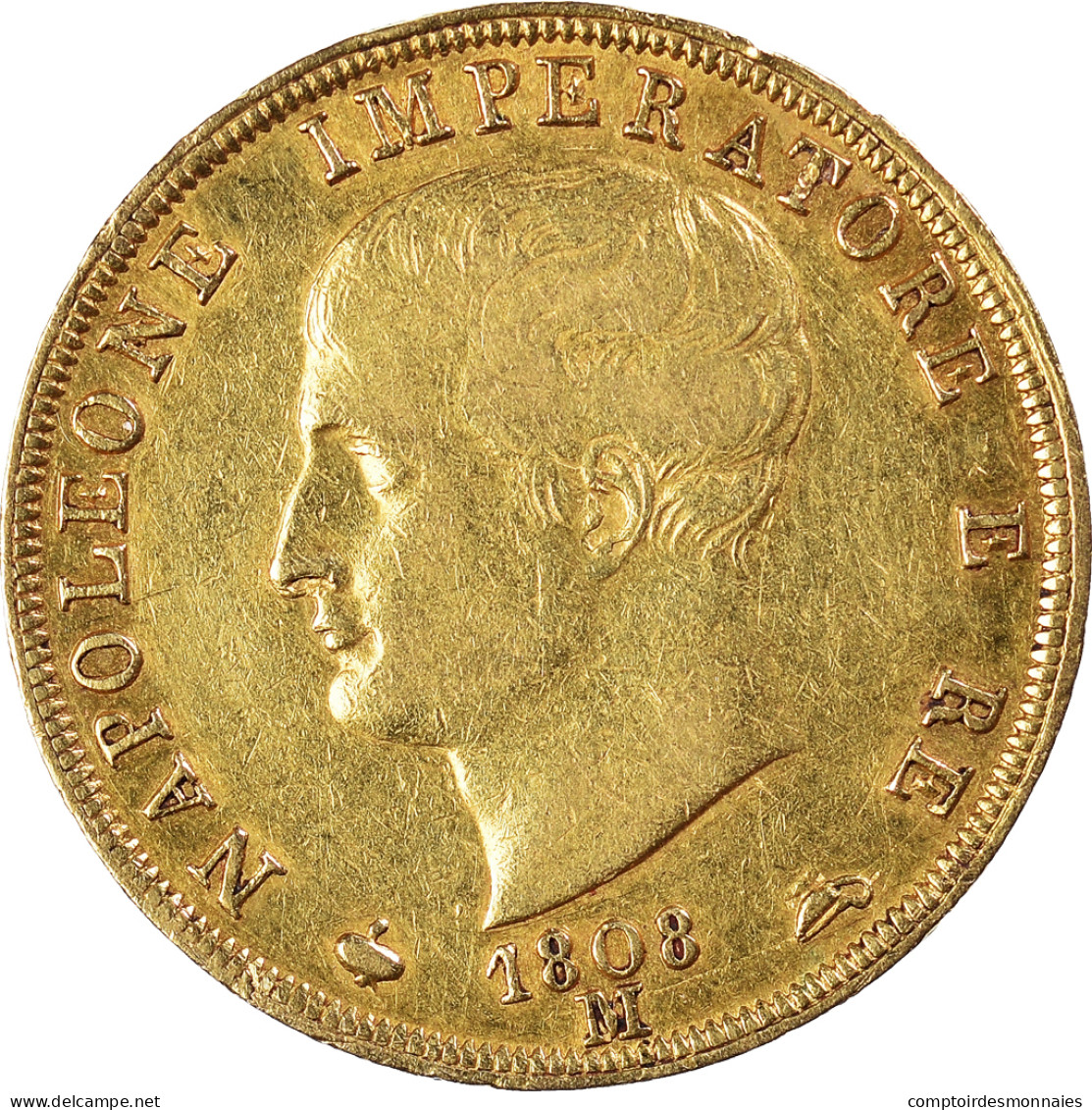 Monnaie, États Italiens, KINGDOM OF NAPOLEON, Napoleon I, 40 Lire, 1808, Milan - Napoleoniche