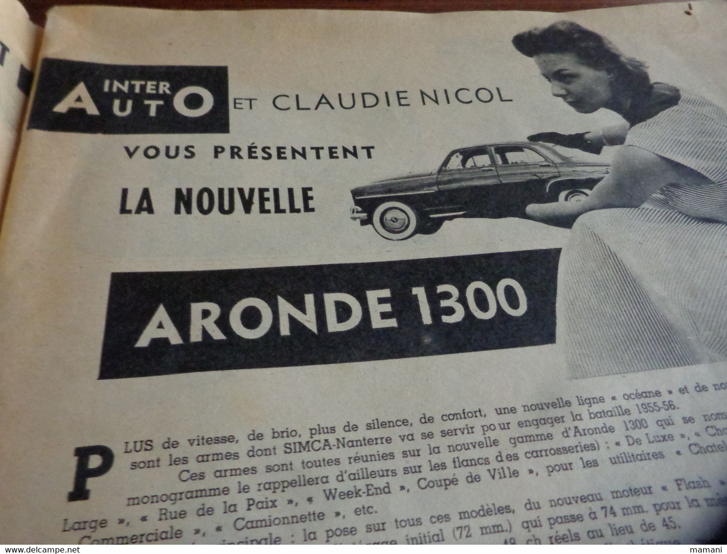 revue automobile 1955 sous reserve sans couverture simca jaguar-talbot