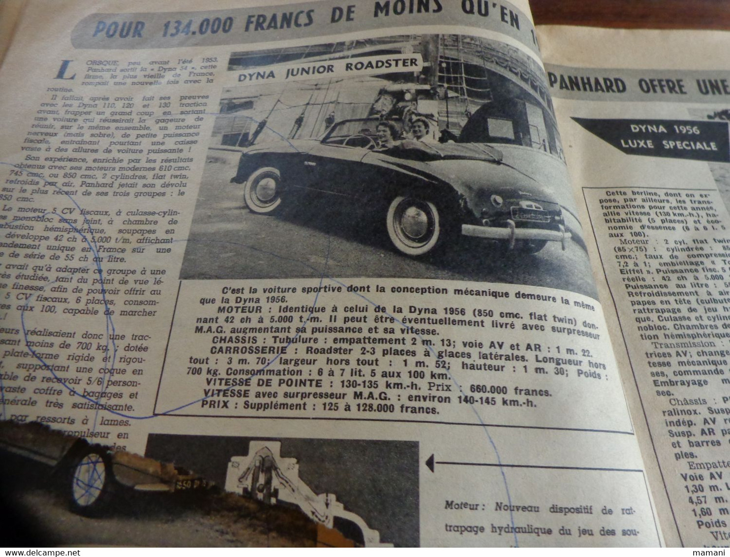 revue automobile 1955 sous reserve sans couverture simca jaguar-talbot