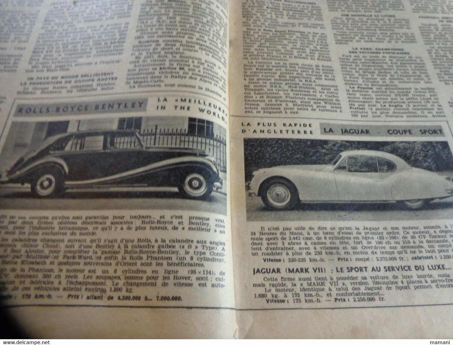 revue automobile 1955 sous reserve sans couverture simca jaguar-talbot