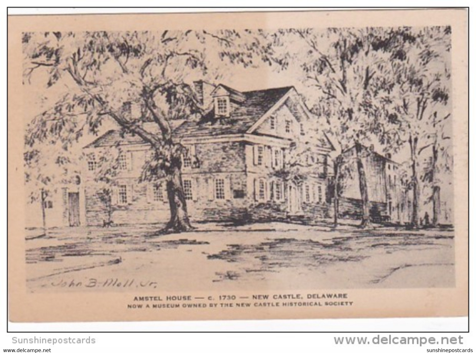 Delaware New Castle Amstel House Circa 1730 Albertype - Other & Unclassified