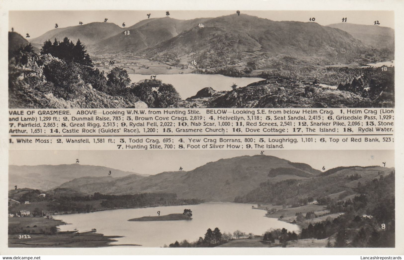 Postcard Vale Of Grasmere English Lake District RP  My Ref B14595 - Grasmere