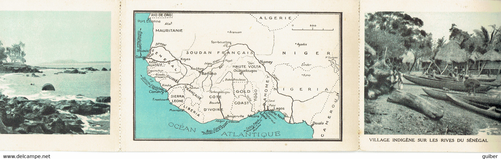 Afrique Occidentale Francaise Expositioon Coloniale De Paris 1931 Conakry Trytique De Carte - French Guinea