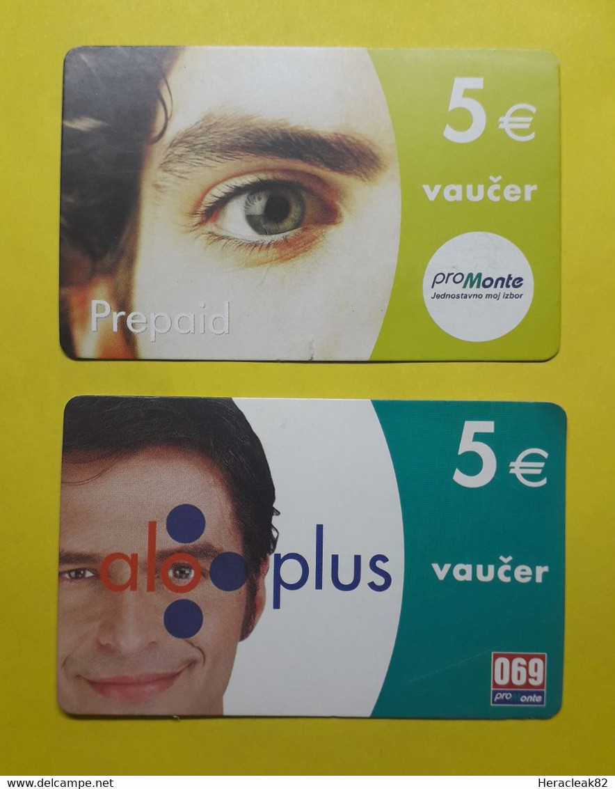 Montenegro Lot 2 Different Prepaid Phone Cards - Montenegro