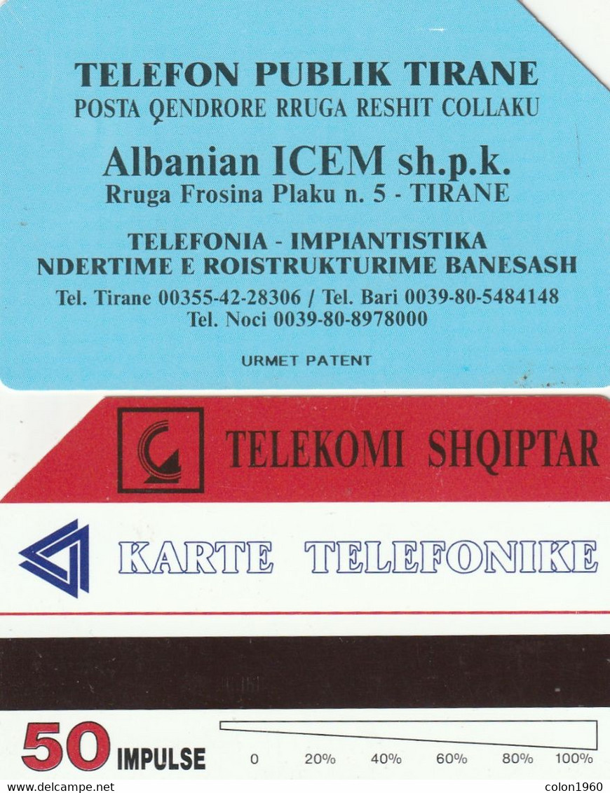 ALBANIA. ALB-01A. URMET. Albanian ICEM - Blue (3 Mm). 10000 Ex. (081) - Albanie