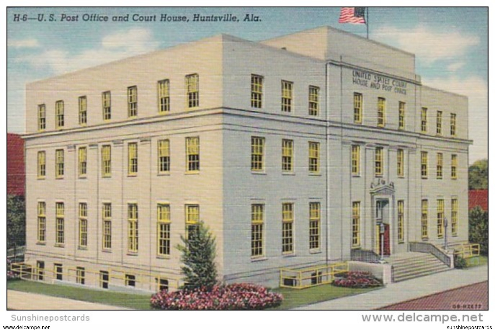 Alabama Huntsville Post Office And Court House Curteich - Huntsville