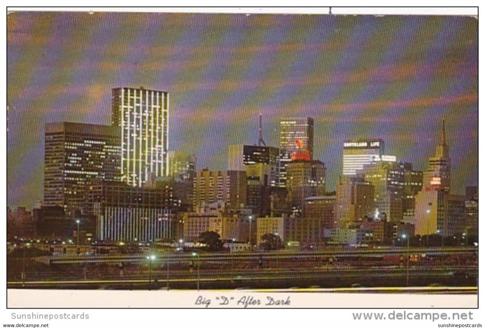 Texas Dallas Big "D" At Night 1972 - Dallas