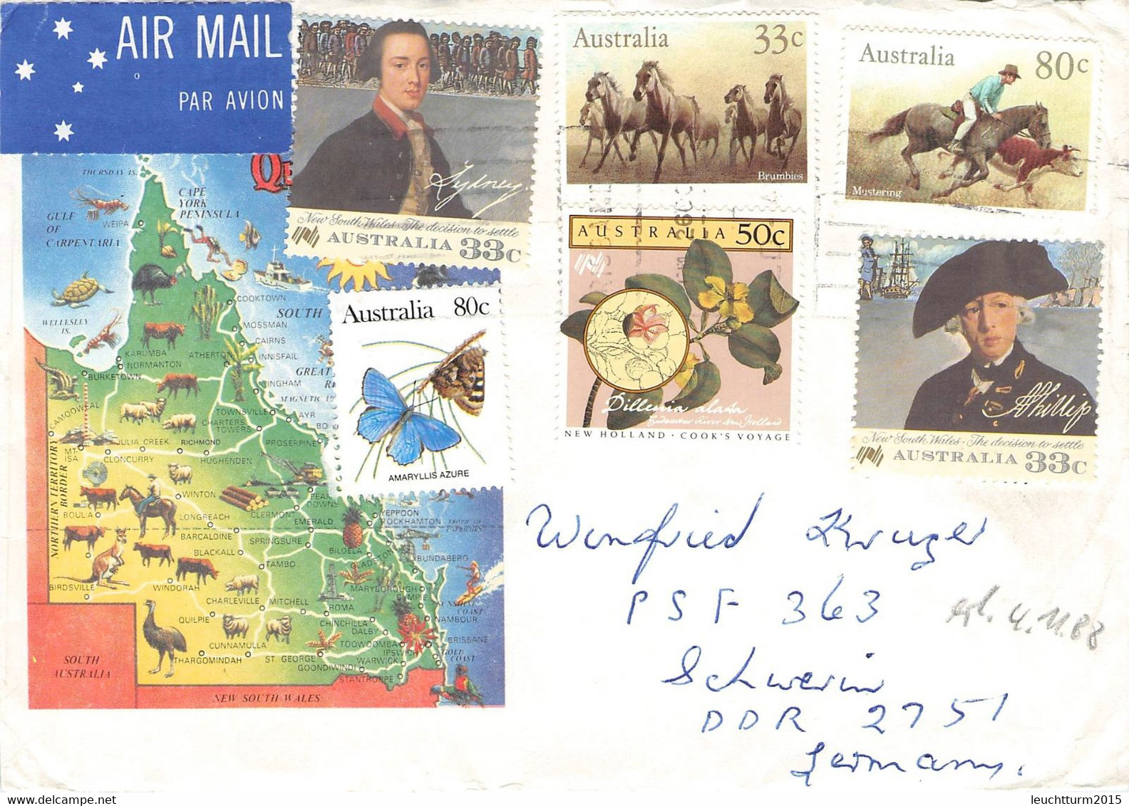AUSTRALIA - AIR MAIL 1988 > GERMANY / ZL89 - Covers & Documents