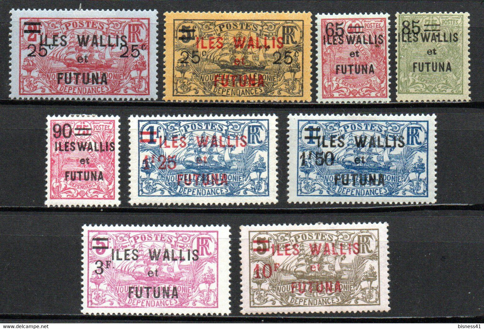 Col24  Colonies Wallis Et Futuna N° 30 à 38 Neuf X MH Cote 77,00€ - Ungebraucht