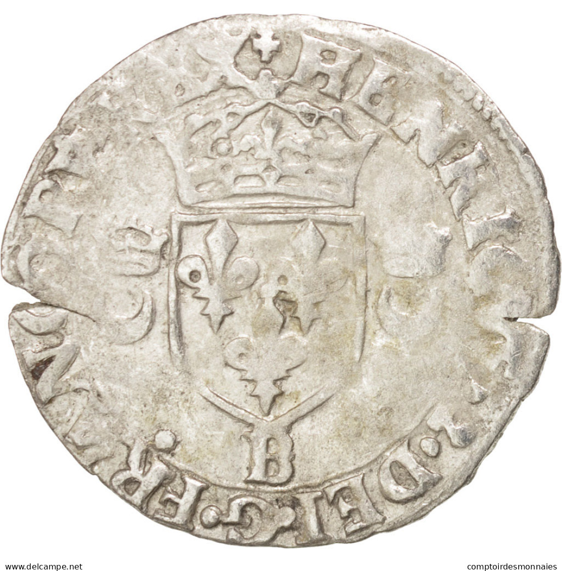 Monnaie, France, Douzain Aux Croissants, 1551, Rouen, TTB, Billon, Duplessy:997 - 1547-1559 Heinrich II.