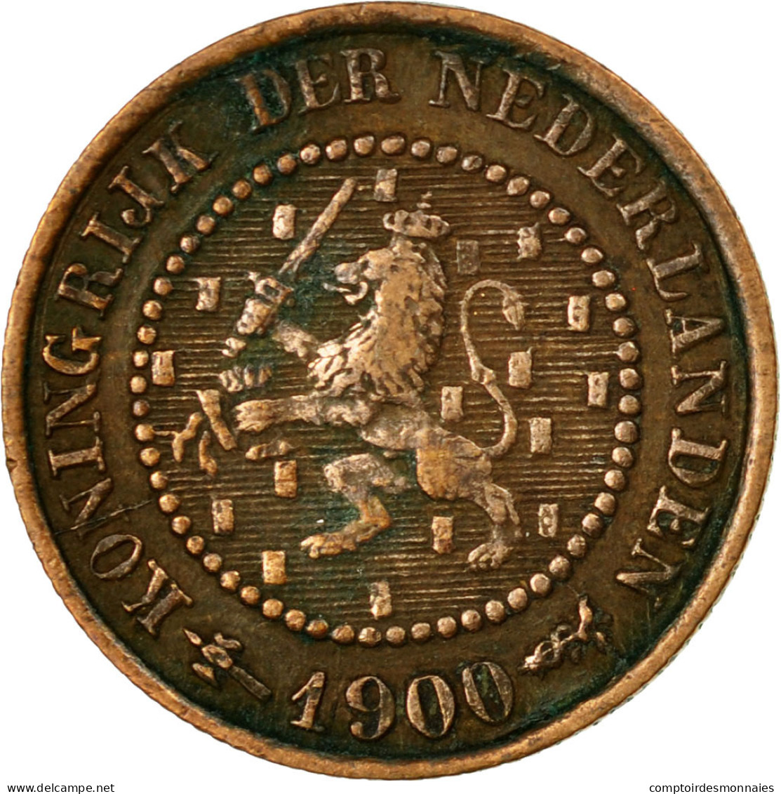 Monnaie, Pays-Bas, Wilhelmina I, 1/2 Cent, 1900, TTB, Bronze, KM:109.2 - 0.5 Cent