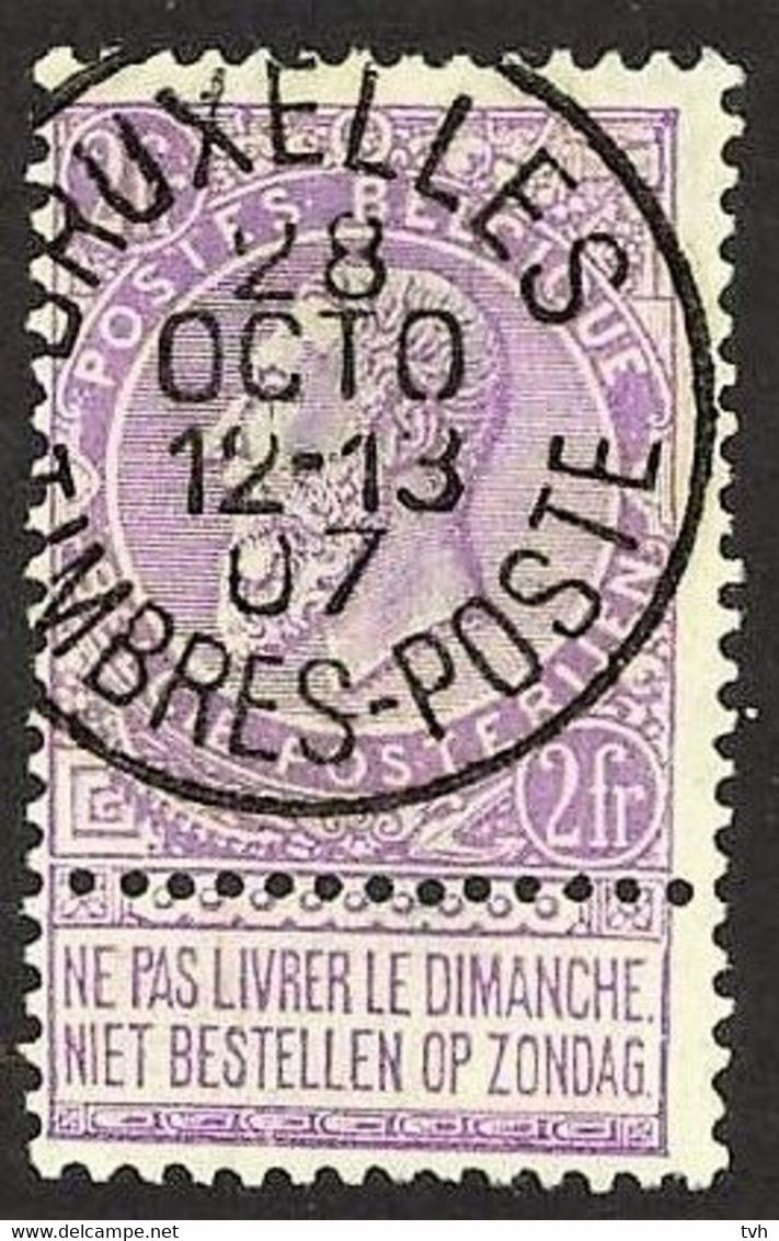 N° 67 Met Mooie Afstempeling  BRUXELLES /TIMBRES-POST Coba 80 - 1893-1900 Schmaler Bart