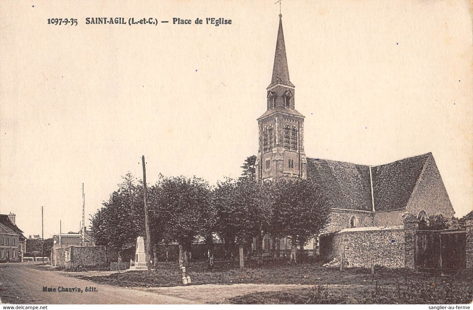 CPA 41 SAINT AGIL PLACE EGLISE - Autres & Non Classés