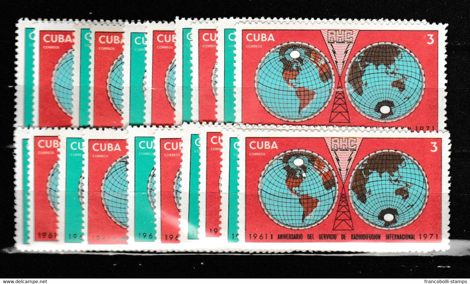 S40702 DEALER STOCK CUBA 1971 MNH** Broadcasting 2v Y&T 1497/98 X 10  SETS - Ongebruikt